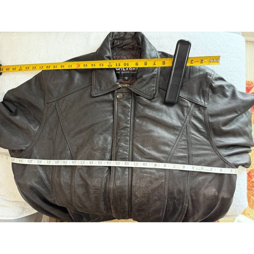 vintage Wilsons Leather Thinsulate Brown Bomber Jacket Men's Size X Large lined